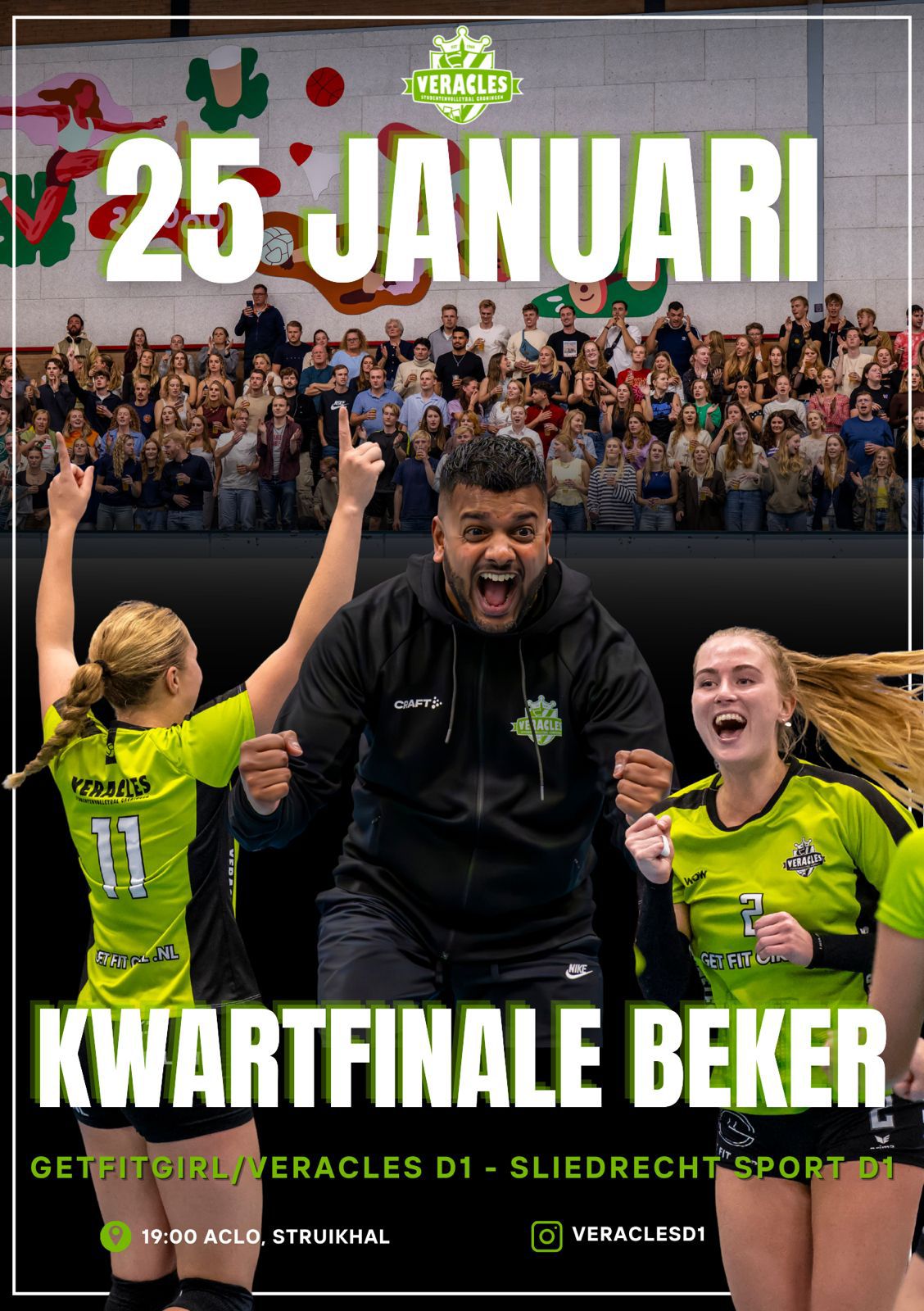 Kwartfinale bekerwedstrijd Dames 1